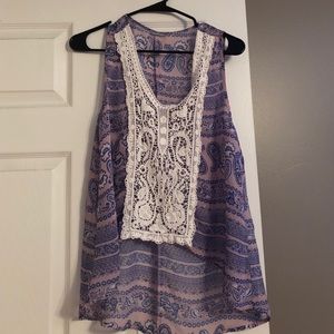Sheer paisley tank. High/ low.